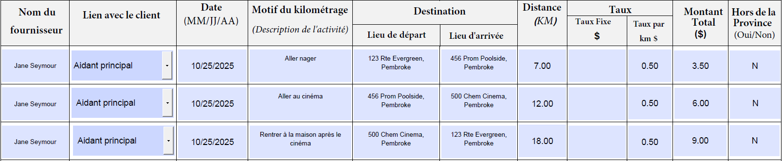 Entrer plusieurs arrêts admissibles