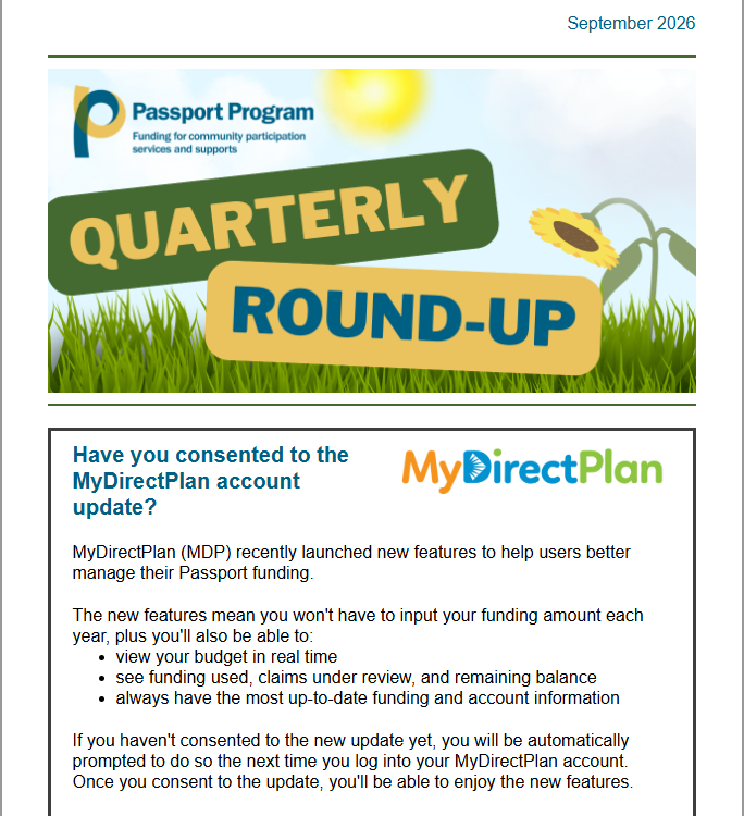 Passport program Quarterly Round-up Newsletter