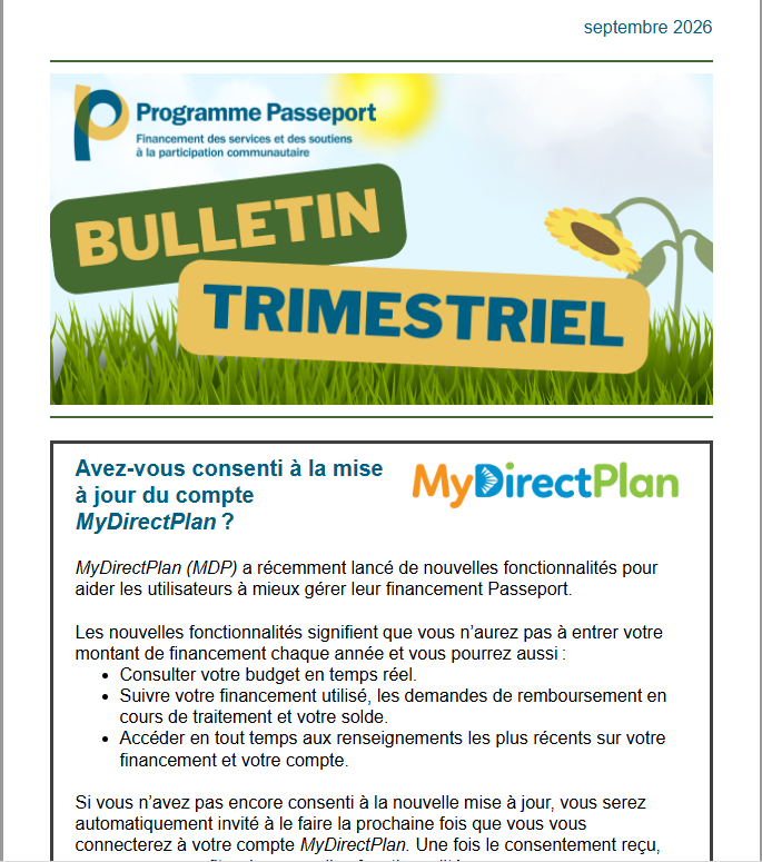 Bulletin d’information du programme Passeport